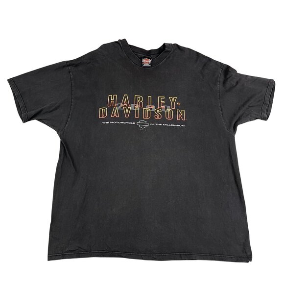VTG 1996 Harley-Davidson Mens Reading Railroad Black T-Shirt Sz XXXL - Picture 1 of 9